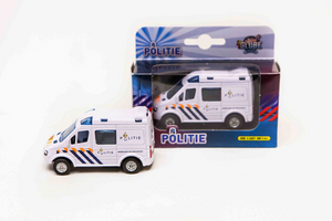 Kids globe die cast pull-back politie 8 cm.