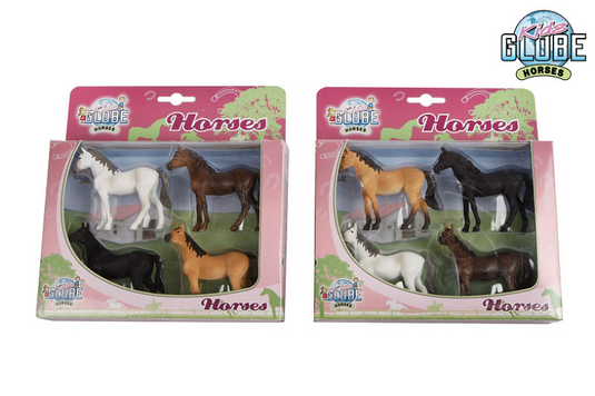 Kids globe paarden, 4st. 1:32