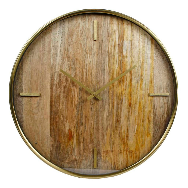 Load image into Gallery viewer, Gifts Amsterdam Gifts Amsterdam Wandklok Chicago 50 cm hout en metaal goudkleurig

