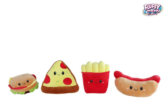 Fluffy menu fast food pluche 4ass 16 11cm