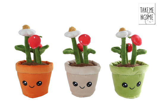 Take me home plant pluche aardbeienplant 23cm assorti
