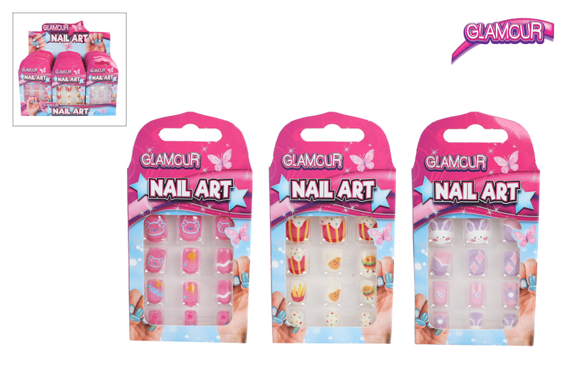 Load image into Gallery viewer, Glamour kunstnageltjes 12stuks 3ass 10cm
