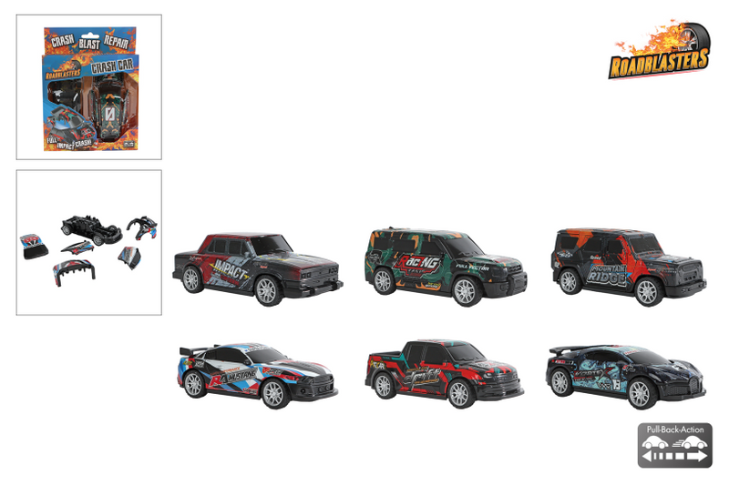 Load image into Gallery viewer, Roadblasters bump and crash auto pull back 6ass 12cm
