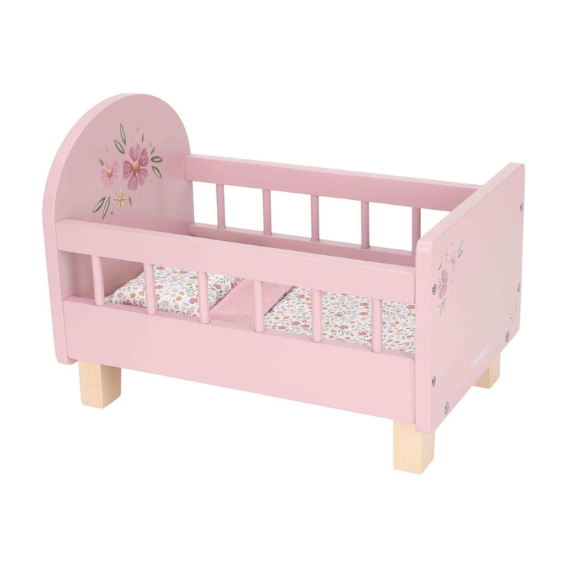 Load image into Gallery viewer, Little dutch poppenbed – soft flowers – roze hout
