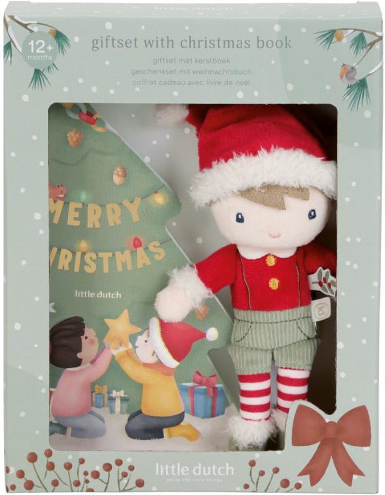Load image into Gallery viewer, Little dutch - cadeauset kerst. boek+knu
