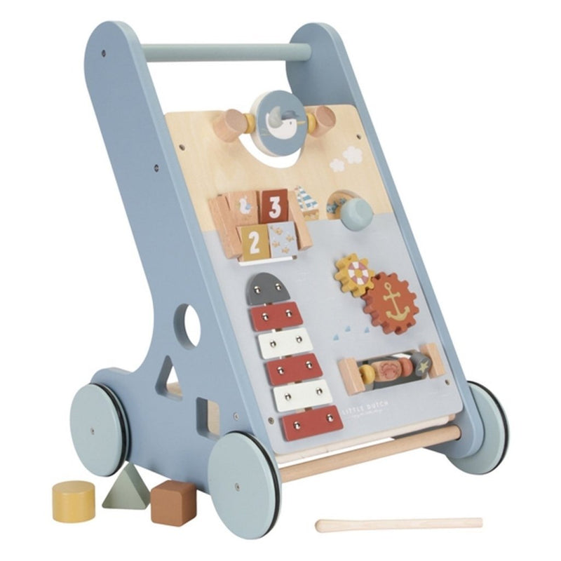 Load image into Gallery viewer, Little dutch houten babywalker sailors bay blauw
