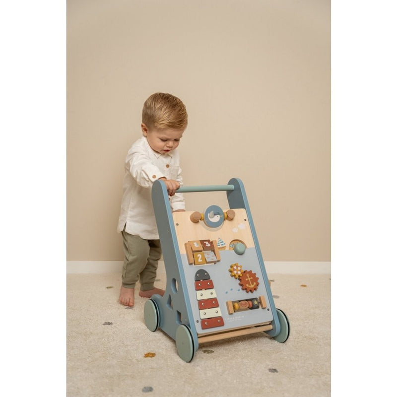 Load image into Gallery viewer, Little dutch houten babywalker sailors bay blauw
