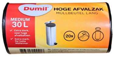 Dumil hoge afvalzakken m 30l rol a 20 stuks