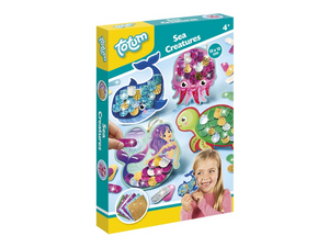 Totum zeemeermin- en zeedierfiguren maken - 4 stuks - met 10 metallic folievellen - 15 x 15 cm - speelgoed kinderen - knutselen - voor meisjes en jongens - vanaf 4 jaar
