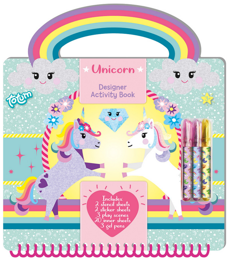 Load image into Gallery viewer, Totum unicorn doeboek - activiteitenboek - tekenen, schrijven en stickeren - 25-delig - speelgoed kinderen - knutselen - voor meisjes - ook voor kleuters - vanaf 3 jaar
