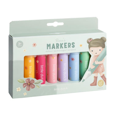 Little dutch rosa viltstiften kort dik set van 8 stuks