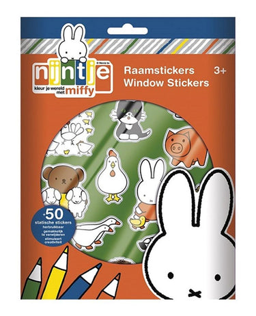 Totum nijntje raamstickers, niet permanente verplaatsbare stickers met speelachtergrond - educatief speelgoed junior vanaf 3 jaar - bambolino toys