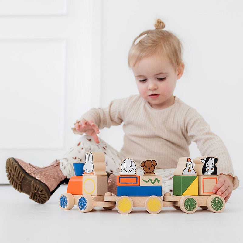 Afbeelding laden in galerijviewer, Bambolino toys nijntje houten blokkentrein. 3+
