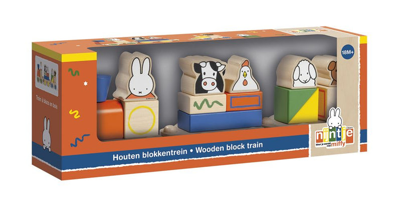 Load image into Gallery viewer, Bambolino nijntje houten speelgoed blokkentrein, trein met blokken - peuter kleuter educatief speelgoed - vanaf 1,5 jaar - toys cadeau tip
