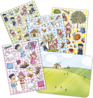 Fien teun verplaatsbare raamstickers - 4 stickervellen - met speelachtergrond - peuter en kleuter speelgoed - knutselen - voor meisjes en jongens - vanaf 3 jaar - speelgoed kinderen - totum