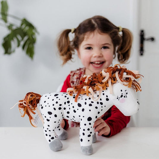 Bambolino toys knuffel pluche fien en teun - stip de pony, 25cm
