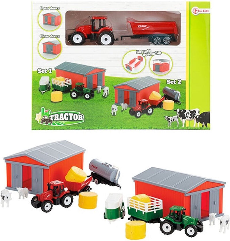 Load image into Gallery viewer, Toi-toys toi toys tractor set met schuur verschillende uitvoeringen

