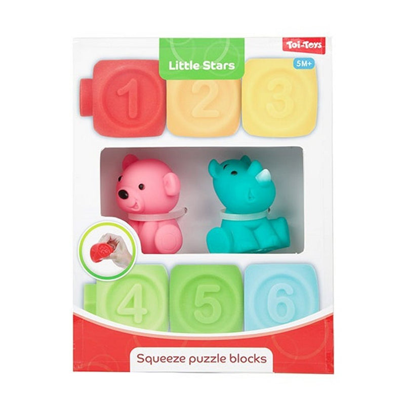 Load image into Gallery viewer, Little stars baby stapelblokken 6 stuks + 2 dieren

