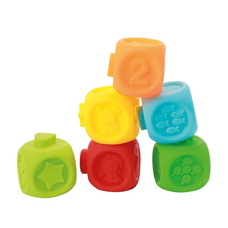 Load image into Gallery viewer, Little stars baby stapelblokken 6 stuks + 2 dieren
