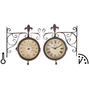 Esschert design stationsklok met thermometer tf005