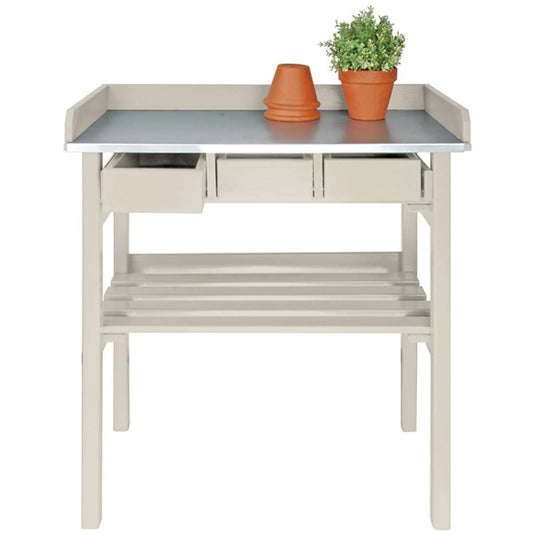 Esschert design tuinwerktafel met lades (wit) cf29w