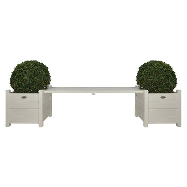 Esschert design bank met plantenbak wit cf33w