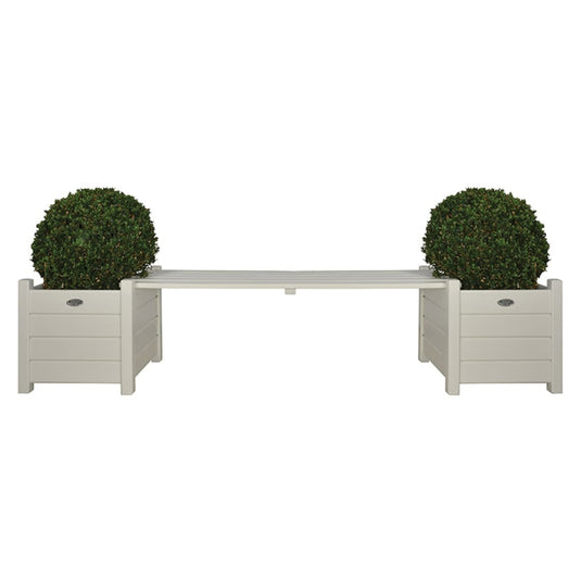 Esschert design bank met plantenbak wit cf33w