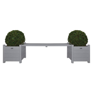 Esschert design bank met plantenbak grijs cf33g