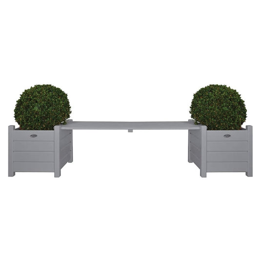Esschert design bank met plantenbak grijs cf33g