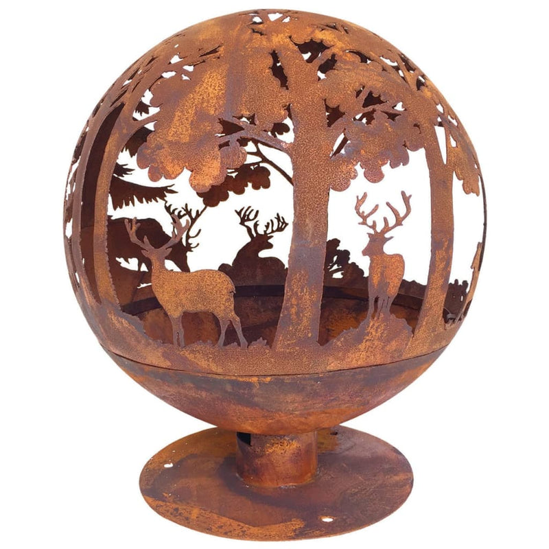 Load image into Gallery viewer, Esschert Design Esschert Design Vuurschaal laser gesneden 57,5 x 57,5 x 66 cm roest FF261
