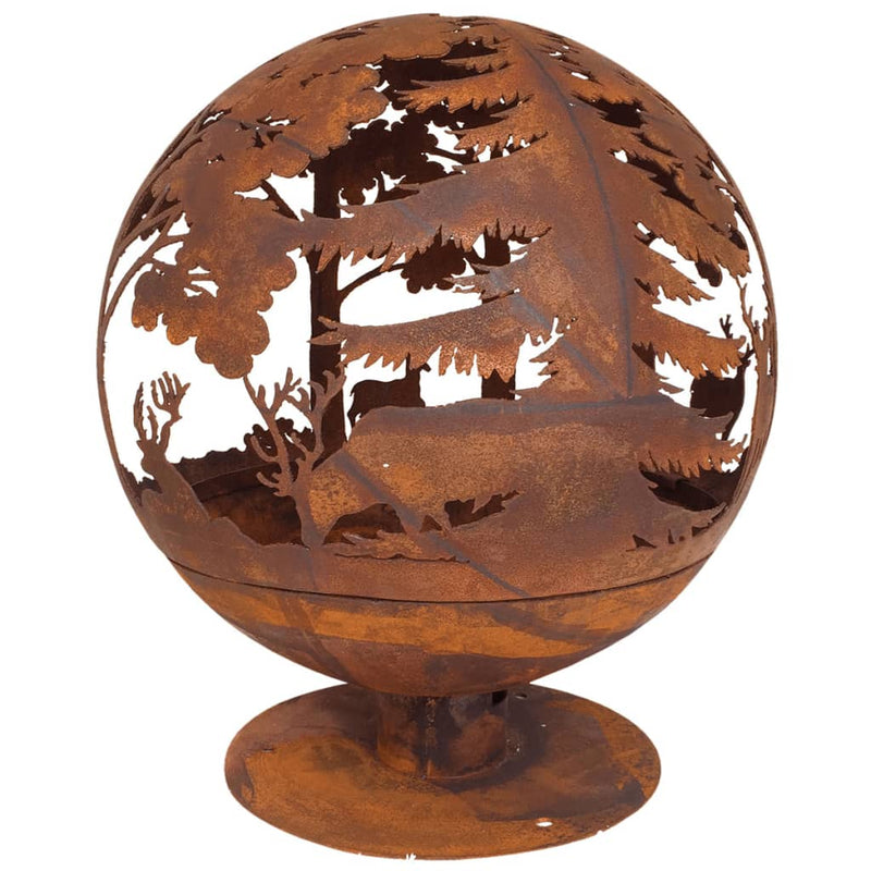 Load image into Gallery viewer, Esschert Design Esschert Design Vuurschaal laser gesneden 57,5 x 57,5 x 66 cm roest FF261
