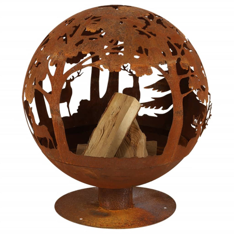 Load image into Gallery viewer, Esschert Design Esschert Design Vuurschaal laser gesneden 57,5 x 57,5 x 66 cm roest FF261
