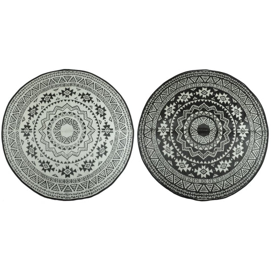 Esschert design buitenkleed 180 cm zwart en wit oc18