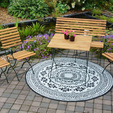 Esschert design buitenkleed 180 cm zwart en wit oc18