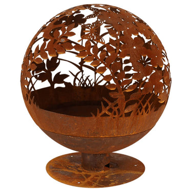 Esschert design vuurkorf lasergesneden bloemen roestkleurig ff294