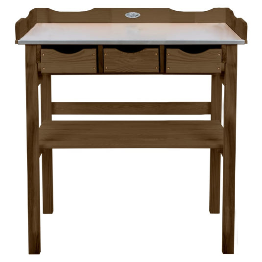 Esschert design oppottafel met lades bruin