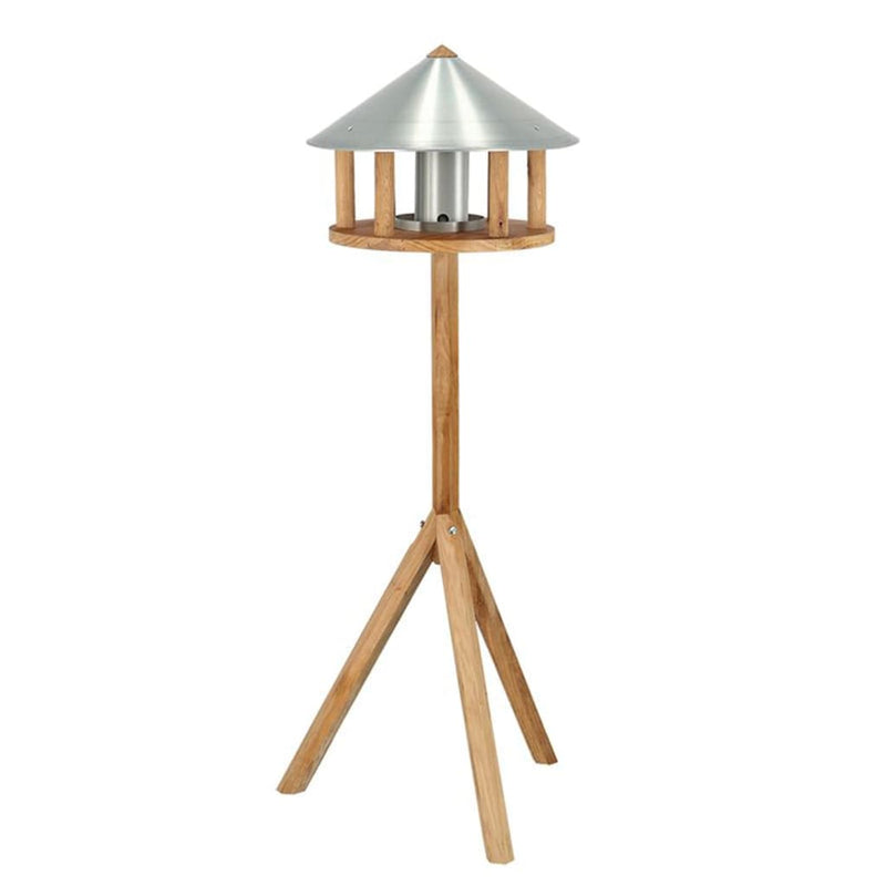 Load image into Gallery viewer, Esschert design vogelvoederhuisje met silo en rond dak zink
