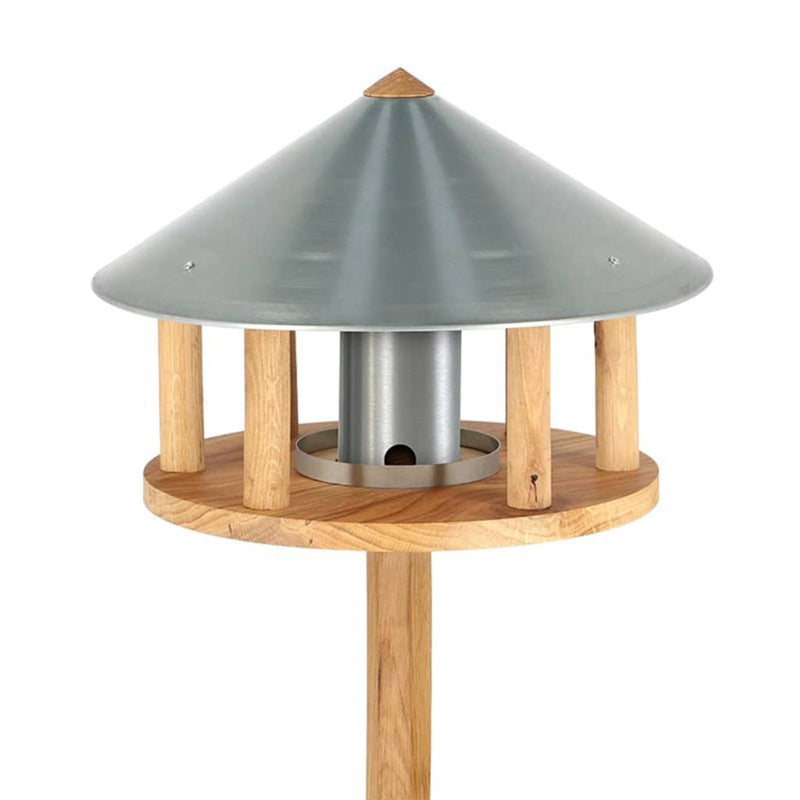 Load image into Gallery viewer, Esschert design vogelvoederhuisje met silo en rond dak zink
