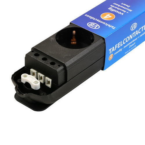 Afbeelding laden in galerijviewer, Vb 41176 tafelcontactdoos 4-voudig + ra zonder snoer zwart
