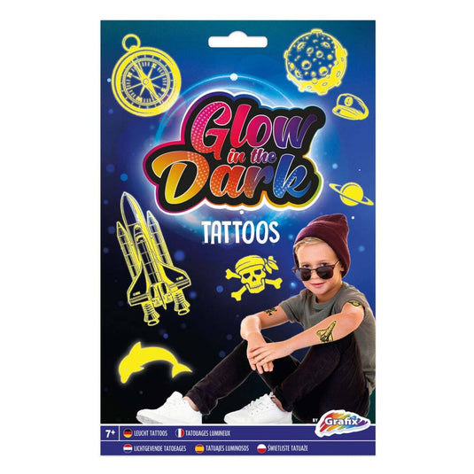 Creative craft group glow in the dark tattoos - roze