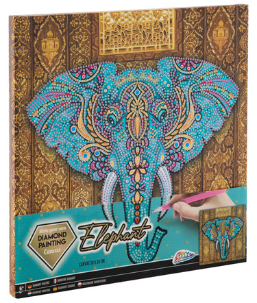 Grafix diamond painting op canvas olifant