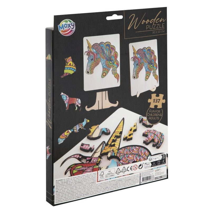 Load image into Gallery viewer, Creative craft group moxy houten puzzel eenhoorn 137 stukjes
