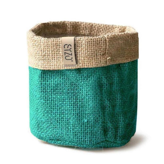 Sizo waterdichte plantenzak van jute 20 cm petrol