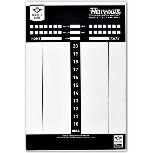 Longfield games Darts Scorebord met Stift, Wisser Spelregels