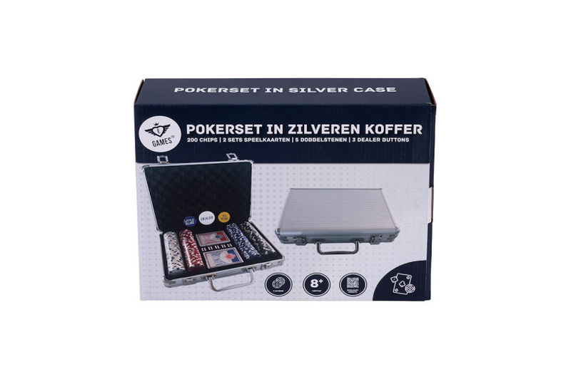 Load image into Gallery viewer, Longfield pokerset in zilveren koffer met 200 chips
