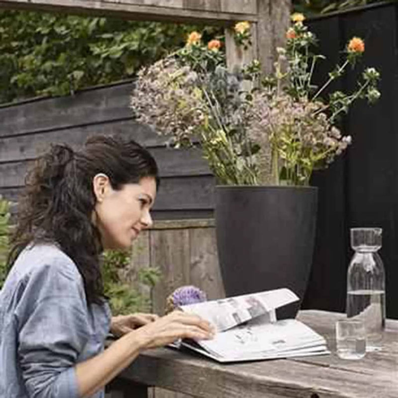 Load image into Gallery viewer, Capi bloempot urban smooth elegant laag 36x47 cm zwart kbl782
