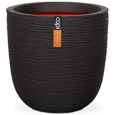 Capi bloempot nature rib 43x41 cm zwart kblr933