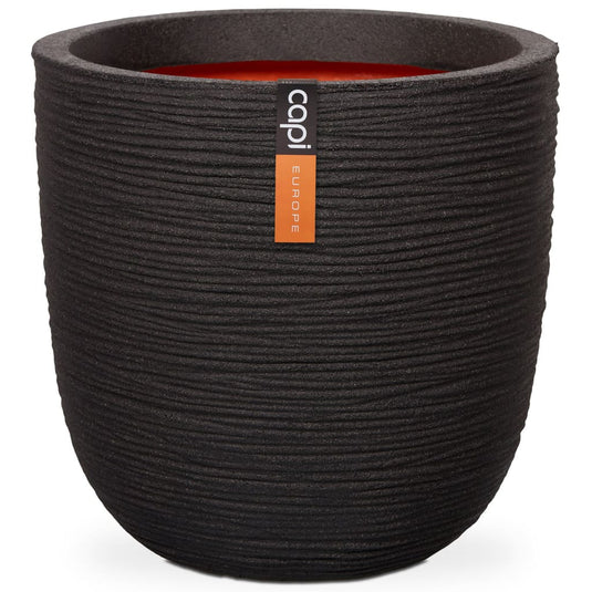 Capi bloempot nature rib 43x41 cm zwart kblr933