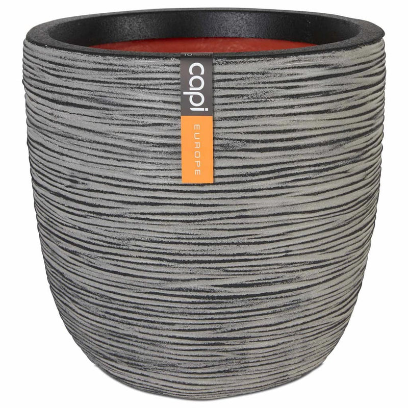 Load image into Gallery viewer, Capi bloempot nature rib 35x34 cm antraciet kofz932
