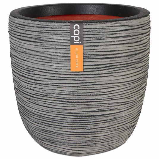 Capi bloempot nature rib 43x41 cm antraciet kofz933